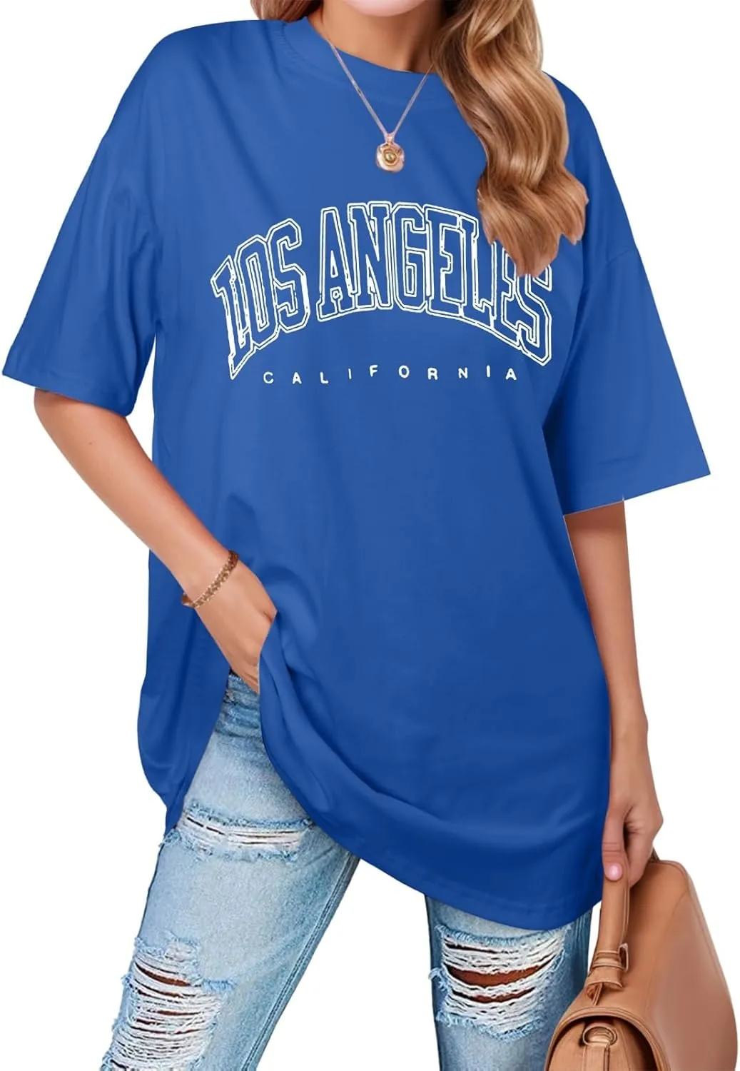 Women's Cute Los Angeles California Tshirt for Women Trendy Summer Loose Workout Tops 2025 Oversized Tees Shirts Y2K
