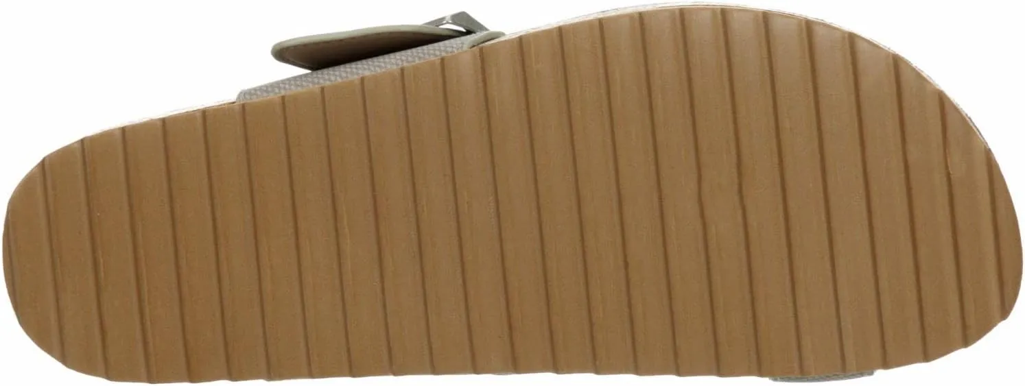 Women's Faux Leather Slip-On Single Band Toe Strap Cork Bed Sandal