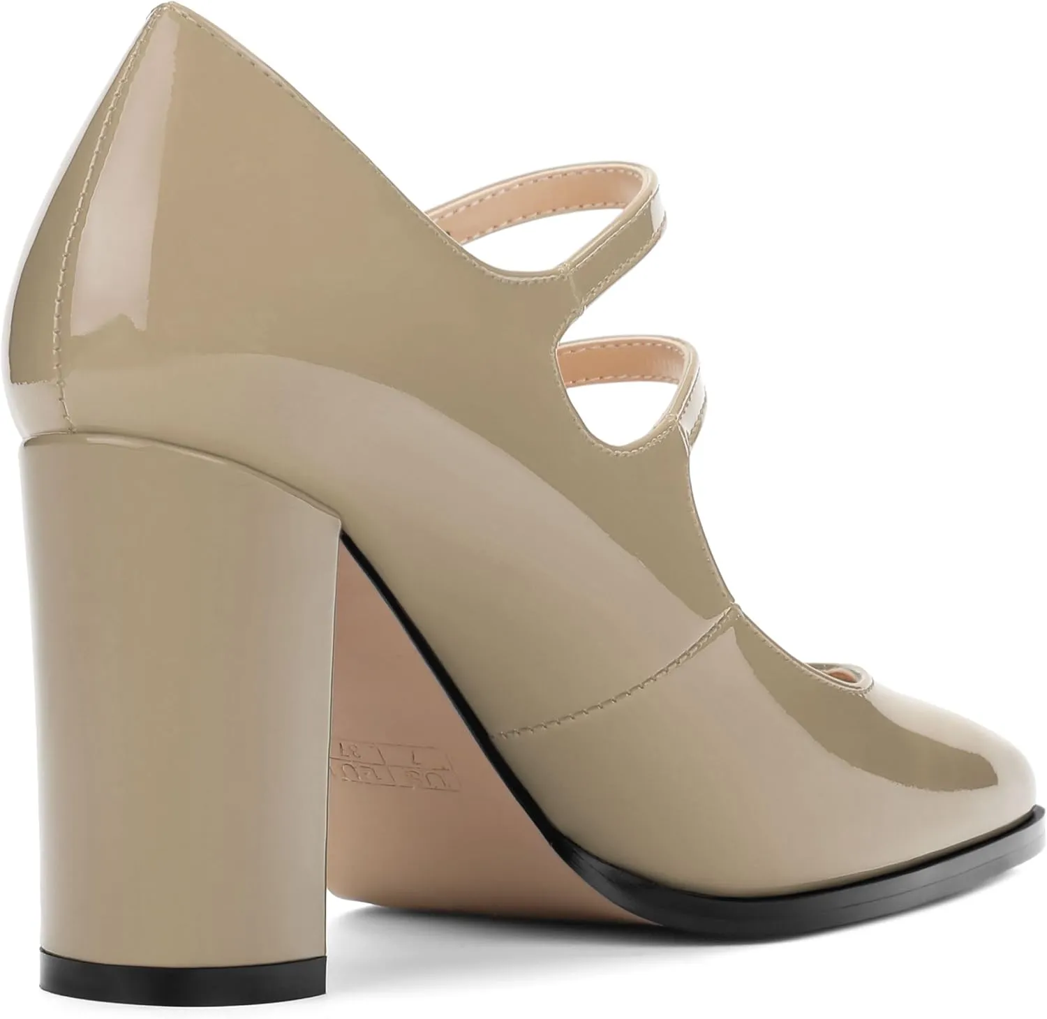 Women's High Heel Mary Jane Single Shoes, Chunky Heel Square Toe Pumps for Women, Closed Toe Work Party Dress Shoes