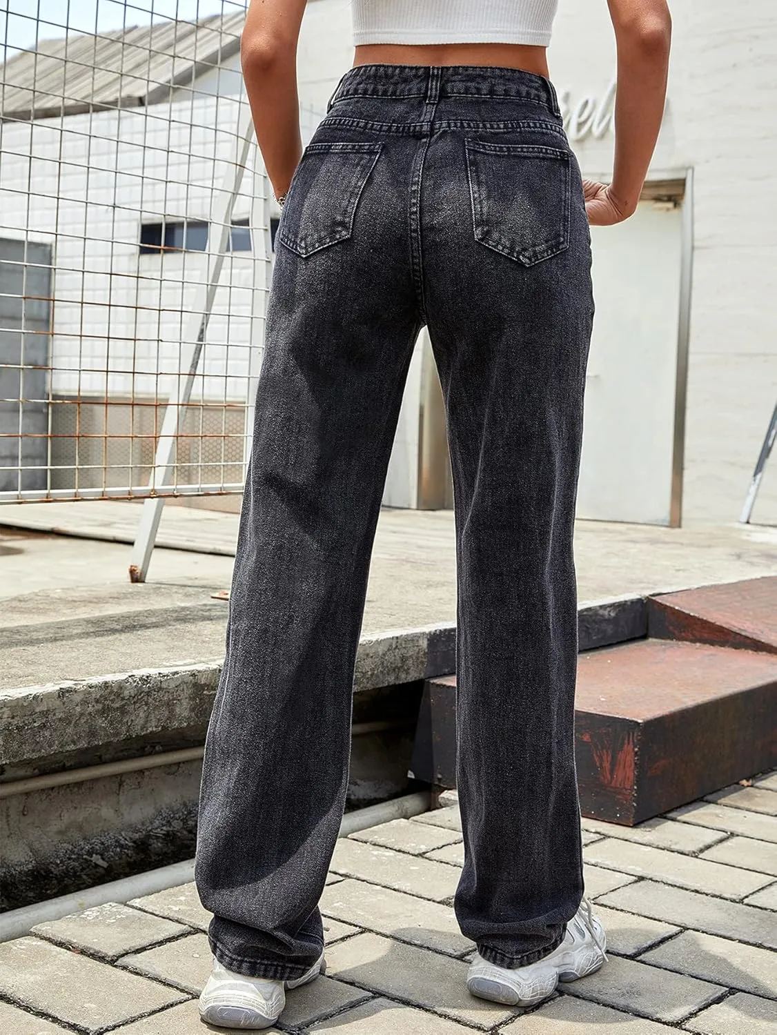 Women's Jeans Regular Relaxed Fit Straight Leg High Waisted Trendy Vintage Boyfriend Juniors Mom Fit Jeans