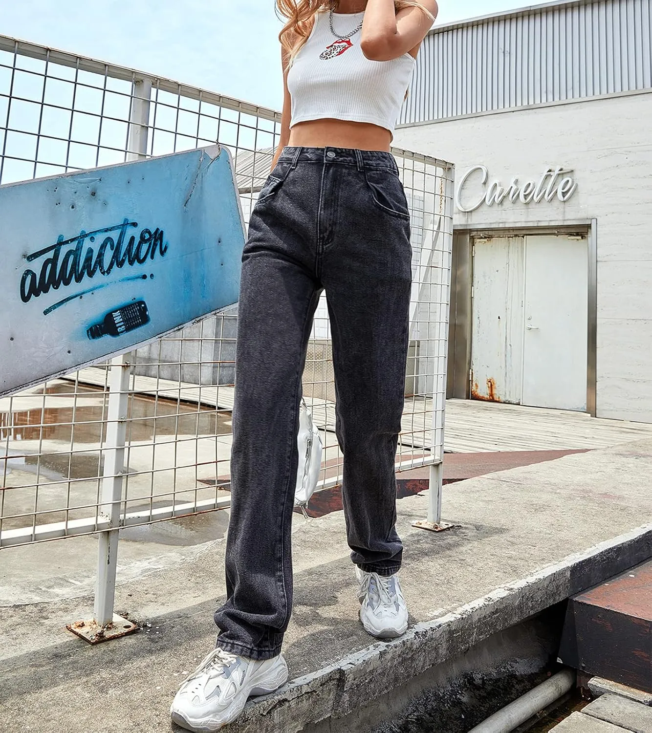 Women's Jeans Regular Relaxed Fit Straight Leg High Waisted Trendy Vintage Boyfriend Juniors Mom Fit Jeans