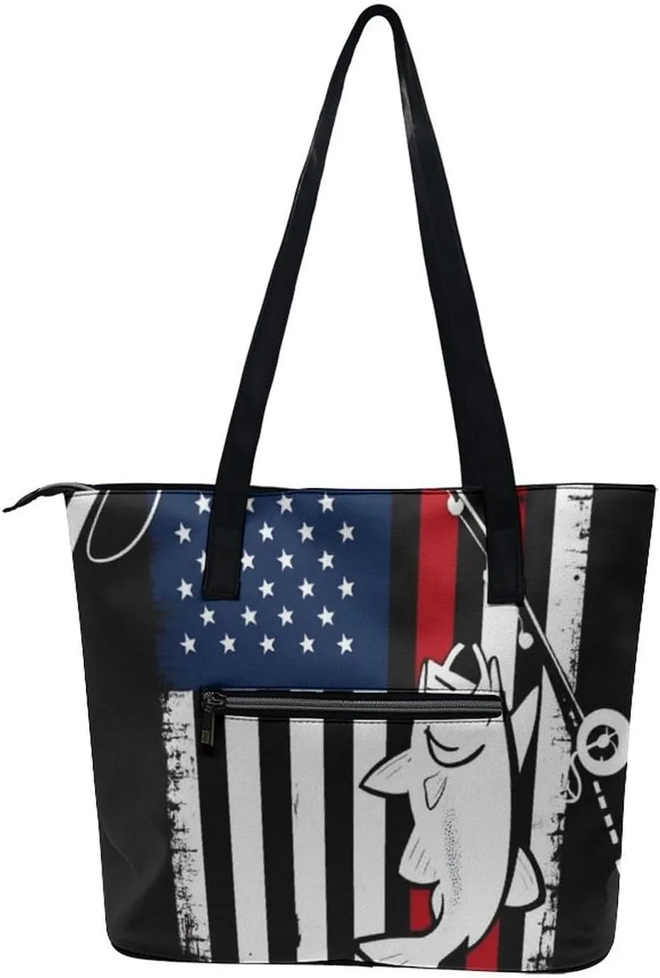 Women's Large Capacity Handbag, Lightweight Compartment and Open Pocket Tote Bag with Zipper for Work