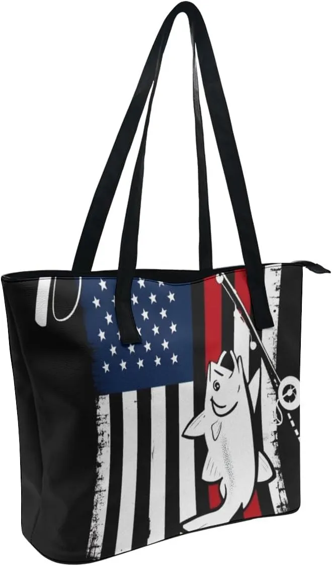 Women's Large Capacity Handbag, Lightweight Compartment and Open Pocket Tote Bag with Zipper for Work