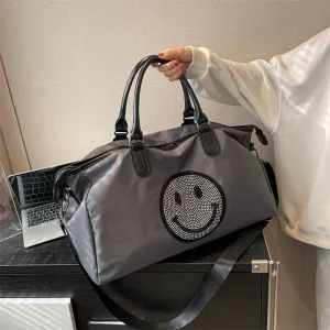 Women's Lightweight Big Business Trip Cartoon Smiley Travel Bags