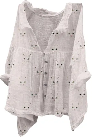 Women's Linen Shirts 2024 Linen Short Sleeved Shirt White Shirt Women Shirts for Women White Dress Shirt Shirts for