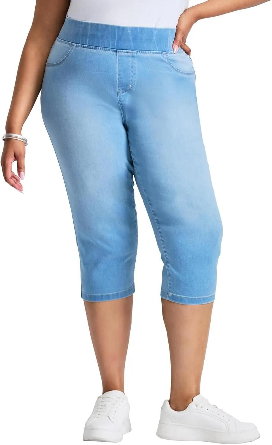 Women's Plus Size Butter Denim Pull On Crop Jean