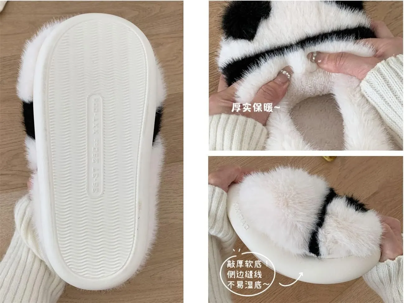 Women's Slippers Panda Slippers Animal Plush Slippers Adult Cotton Slippers Men's Indoor Home Slippers for Winter Warmth Slippers