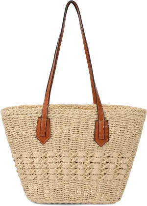 Women's Straw Hobo Bag Woven Shoulder Bag Large Tote Purse Summer Beach Handbag Handmade Top Handle Satchel Travel