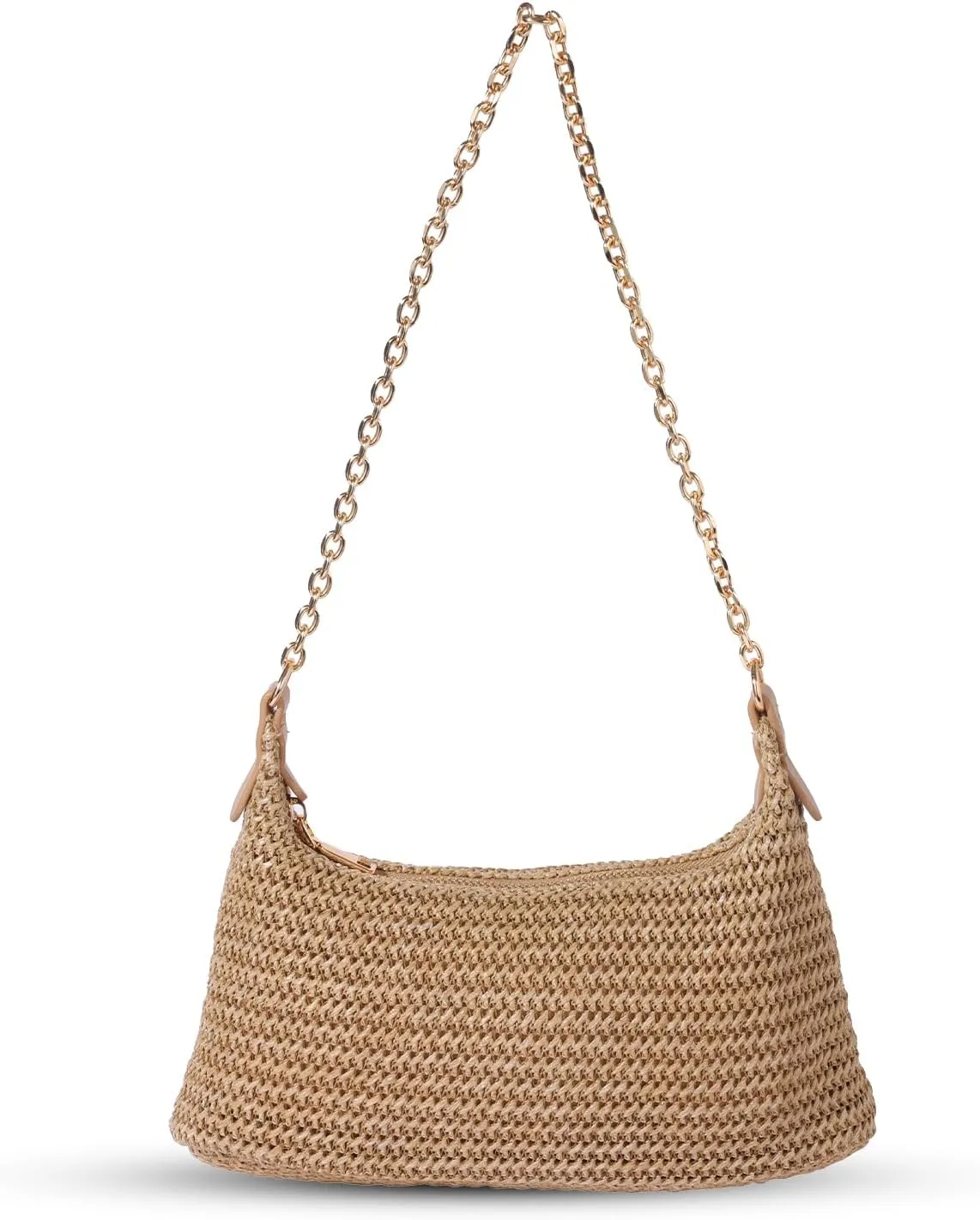 Women's Straw Woven Beach Bag Summer Vacation Shoulder Purse