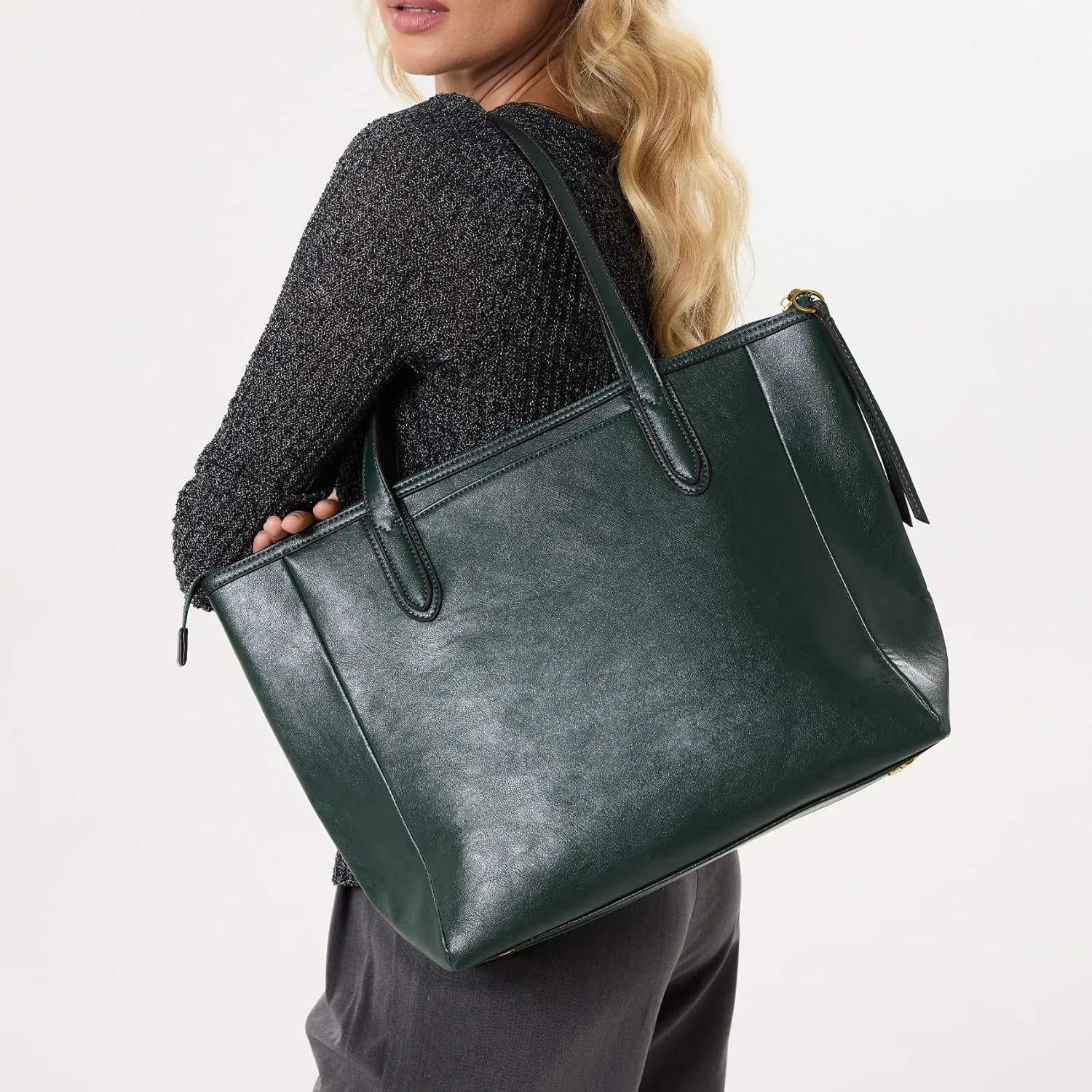Women's Tote Bag Leather Handbag for Women 16L Large Capacity Travel Purses Ladies Shoulder Bags
