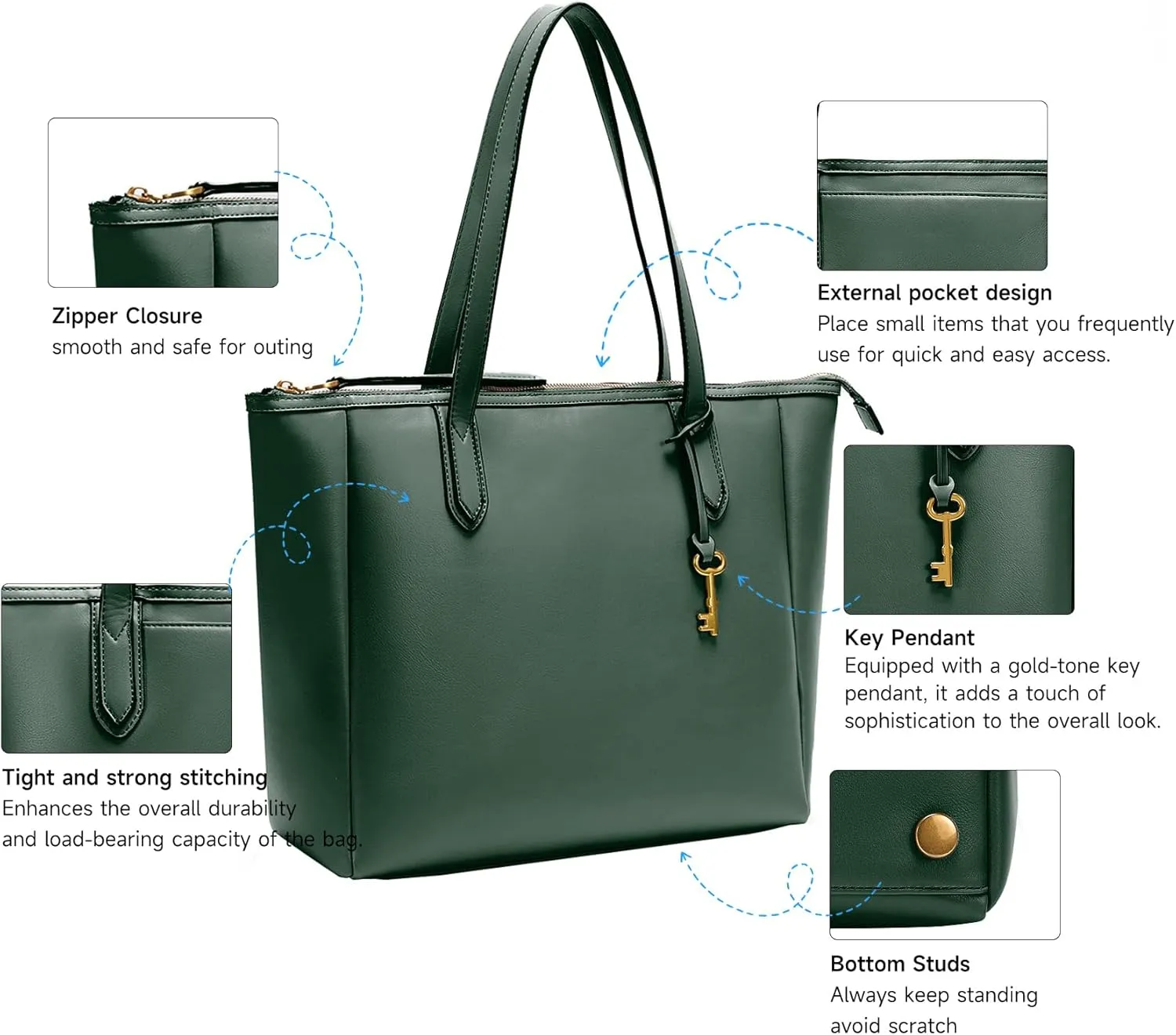 Women's Tote Bag Leather Handbag for Women 16L Large Capacity Travel Purses Ladies Shoulder Bags