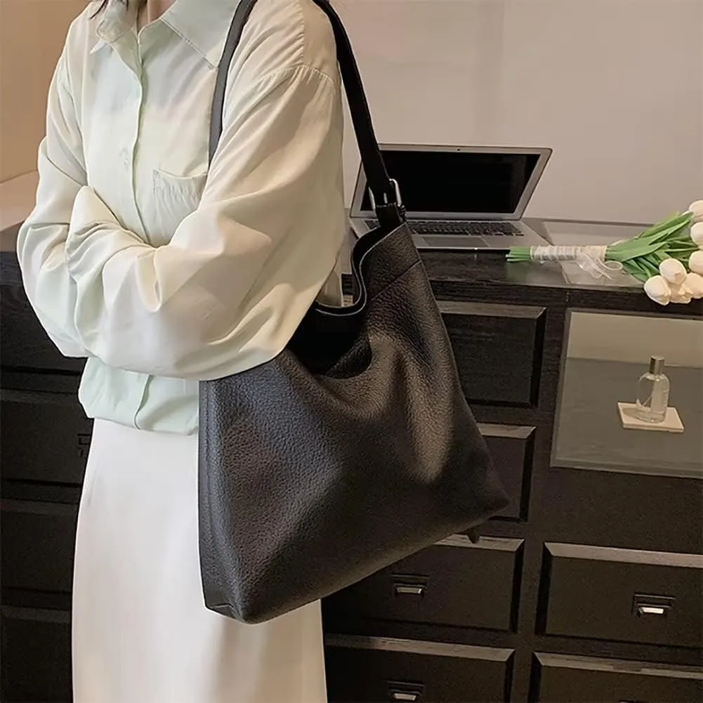 Women’s Tote Handbag Vegan Leather Shoulder Bag Large Capacity Work Bag Designer Travel Purse with Adjustable Strap