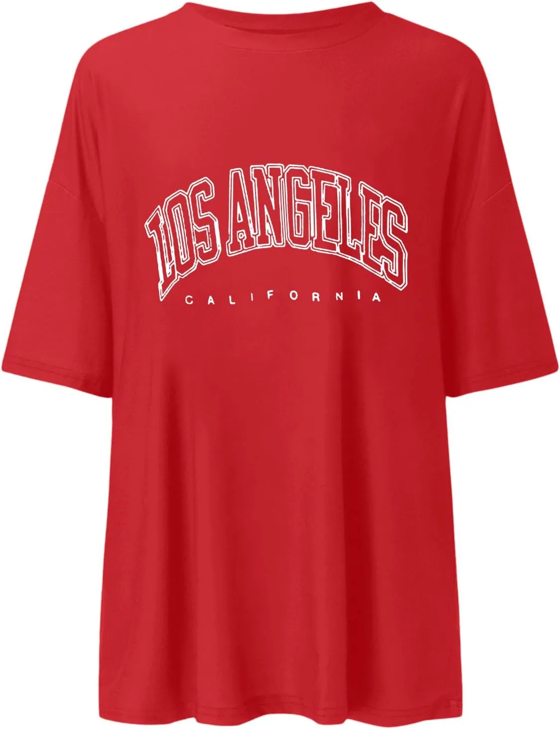 Womens Trendy Los Angeles California Tops Graphic Cute Workout Loose Fit Tshirt 2025 Oversized Casual Summer Elegant