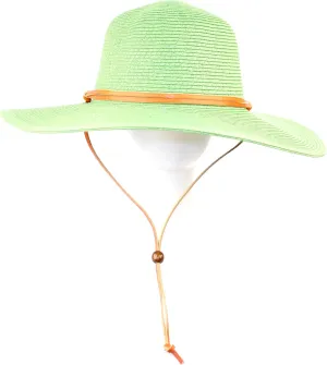 Women's Wide Brim Braided Sun Hat with Wind Lanyard Rated UPF 50  Sun Protection-FL2403