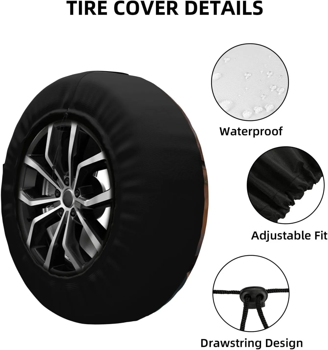 World War Aircraft Tire Cover Outdoor Waterproof Snow Sun Rain Wheel Cover Portable Wheel Bags Camper Spare Tire Cover Universal Car Tire Protectors for Trailer RV SUV
