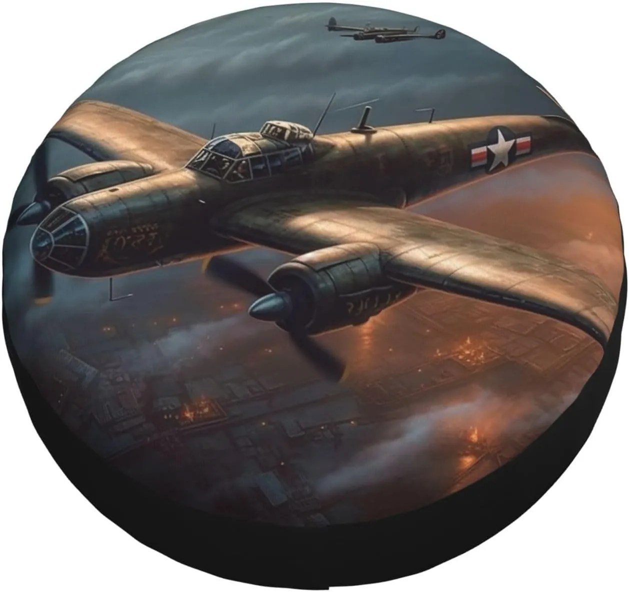 World War Aircraft Tire Cover Outdoor Waterproof Snow Sun Rain Wheel Cover Portable Wheel Bags Camper Spare Tire Cover Universal Car Tire Protectors for Trailer RV SUV