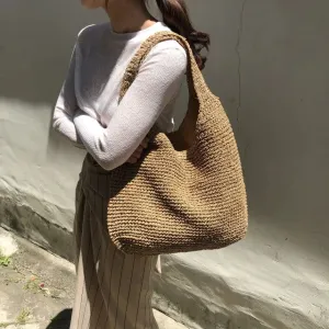 Woven Straw Shoulder Bag
