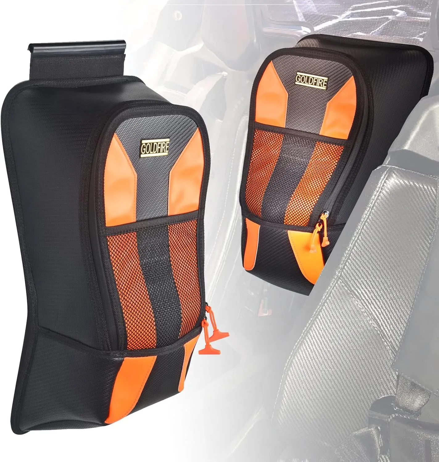 X3 Center Seat Storage Bag Compatible with Can Am Maverick X3, Shoulder Between Seat Storage Bag For Can Am Maverick X3 MAX/DS/RC/RS/Turbo/R RR 2017-2024 (Orange)
