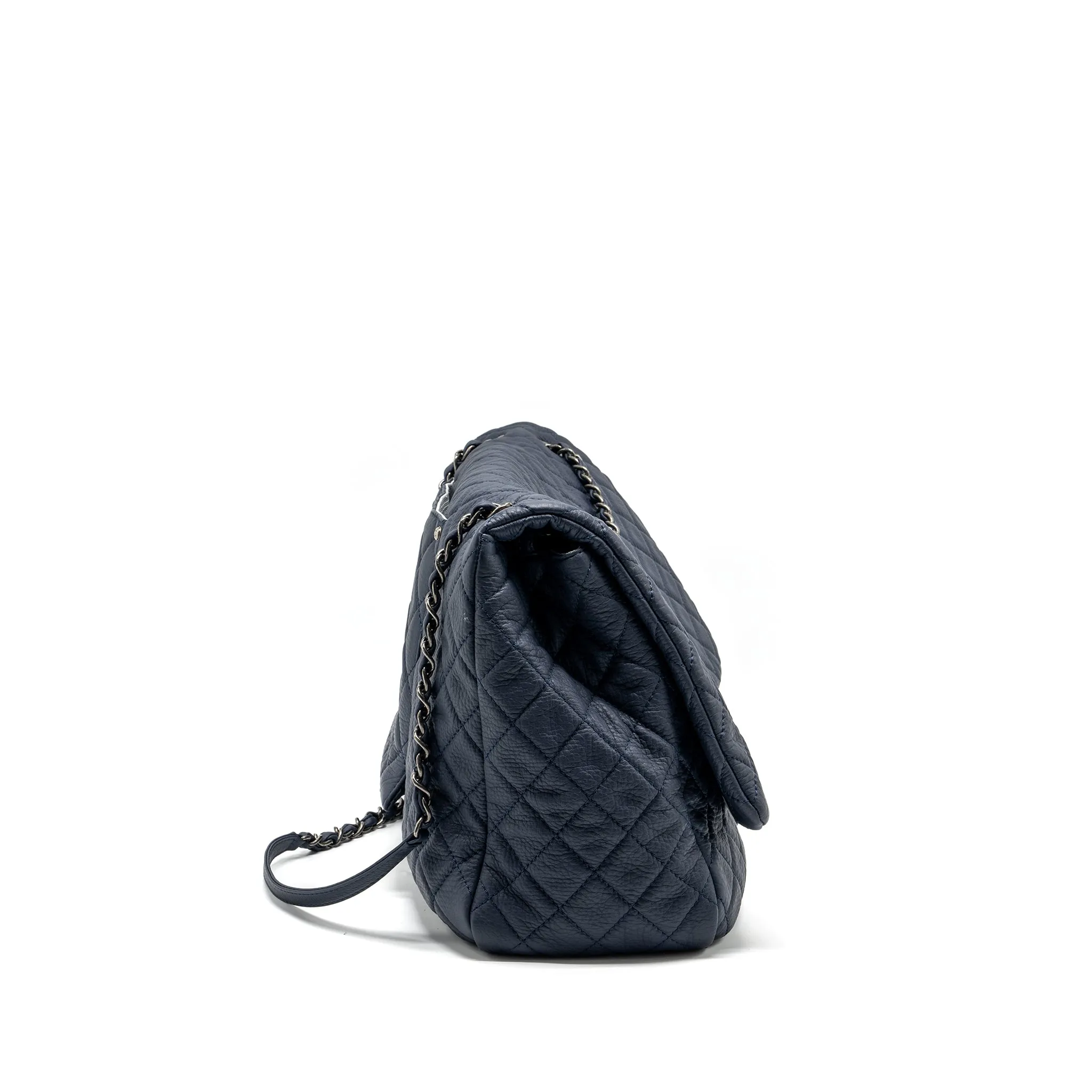 XXL blue Performance-optimized flap hardware ruthenium grained dark airline Customizable bag Chanel calfskin classic