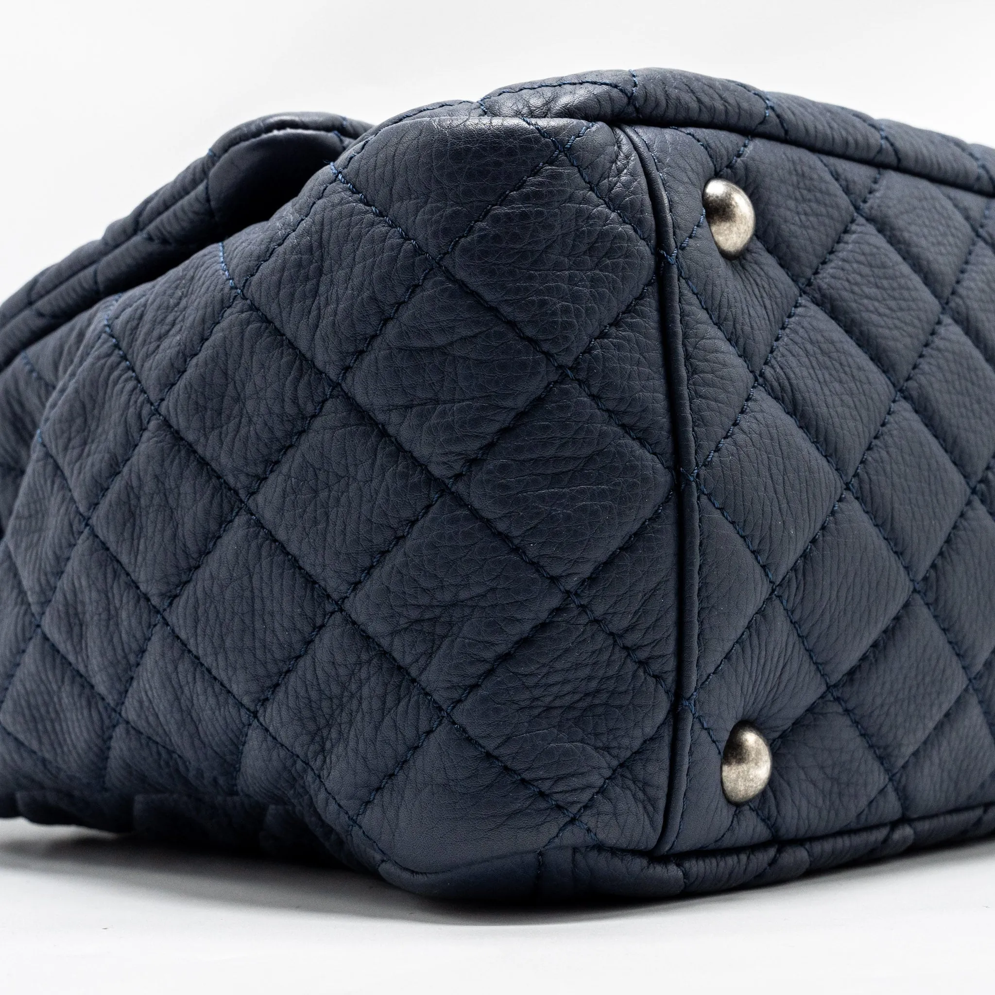XXL blue Performance-optimized flap hardware ruthenium grained dark airline Customizable bag Chanel calfskin classic