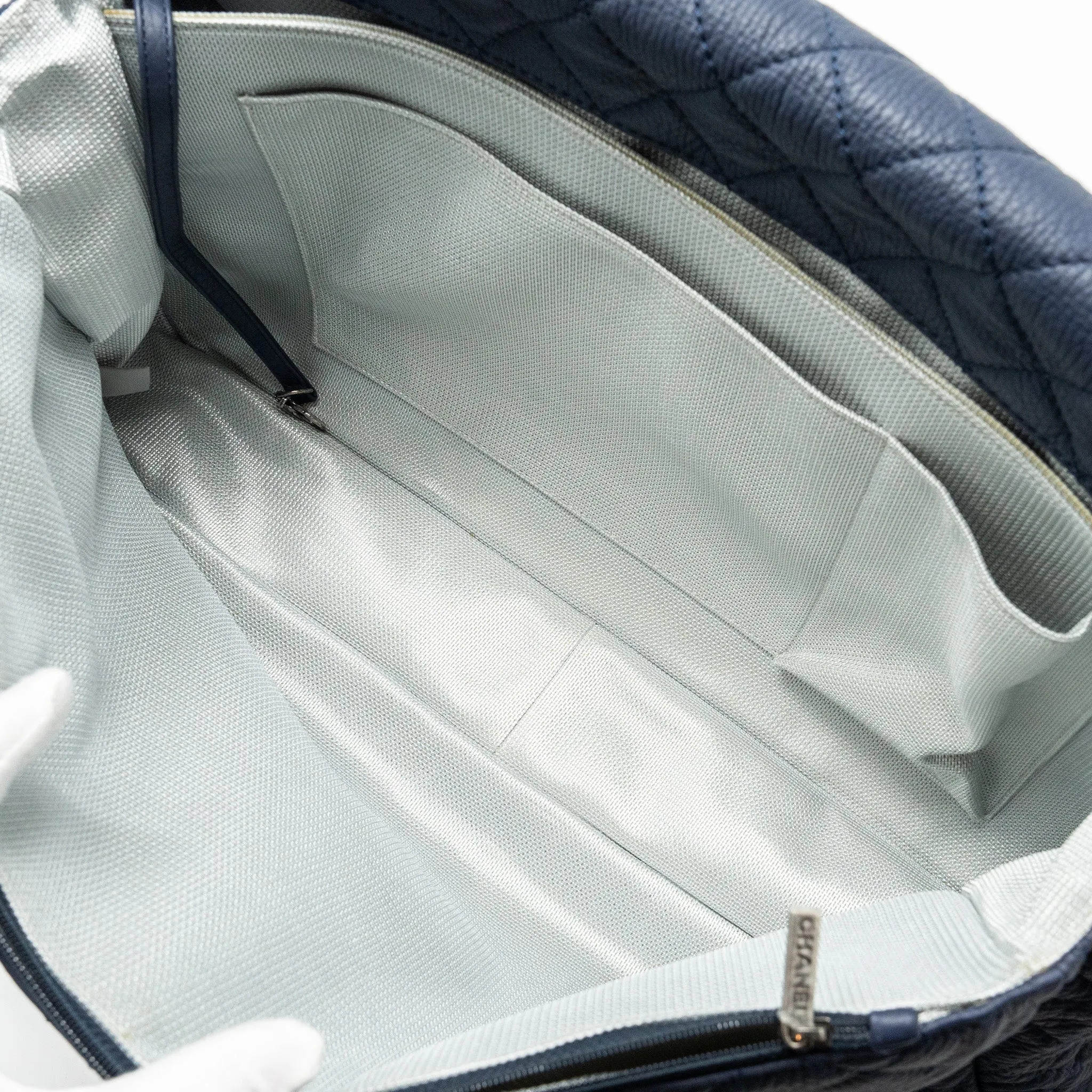 XXL blue Performance-optimized flap hardware ruthenium grained dark airline Customizable bag Chanel calfskin classic