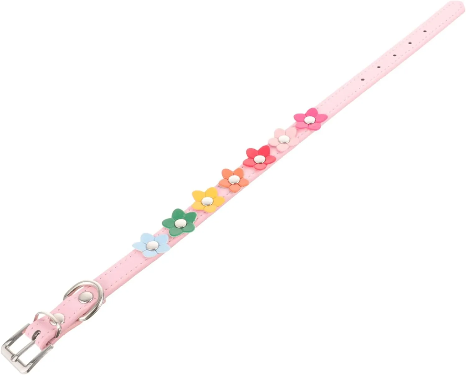 Yardwe Adjustable Leather Pet Dog Collar with Floral Design for Small Dogs for Chihuahuas Puppies and Small Breeds Stylish and Durable Dog Accessories
