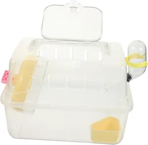 Yardwe Portable Hamster Carrier with Hamster Cage for Travel and Breeding Pet Living House for Chinchillas and Other Animals