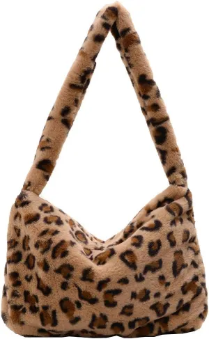 YFGBCX Plush Underarm Bag, Ladies Fluffy Shoulder Bag, Women Y2K Furry Purse Fluffy Tote for Autumn and Winter