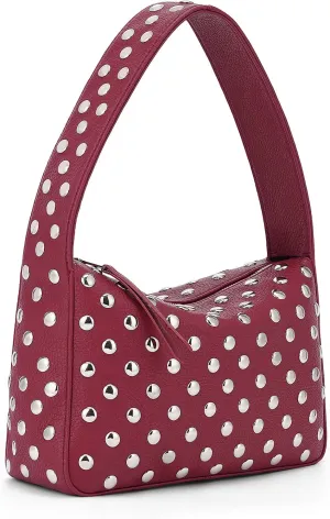YFGBCX Studded Purses Black Shoulder Bag Y2K Purse for Women Handbag Soft Leather Fall Purse