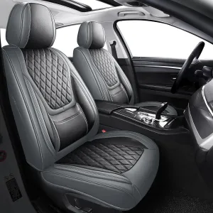 YIERTAI Universal Car Seat Covers Compatible with Toyota rav4 Nissan Micra Subaru Forester Ford Focus Ecosport Escape Kia Soul VW Taos Universal Fit Full Set Black-Gray