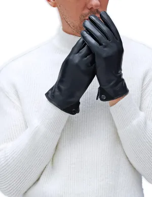 YISEVEN Men's Lambskin Leather Gloves