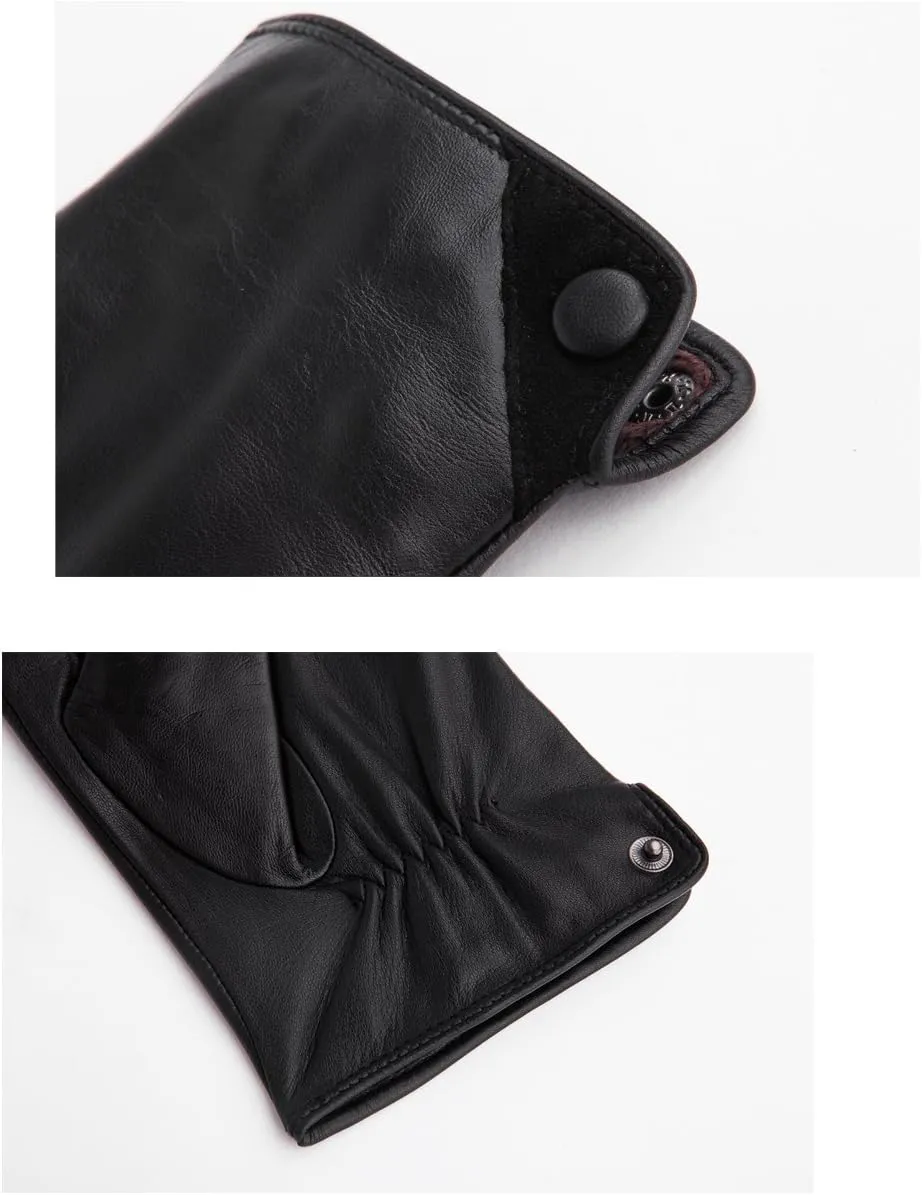 YISEVEN Men's Lambskin Leather Gloves