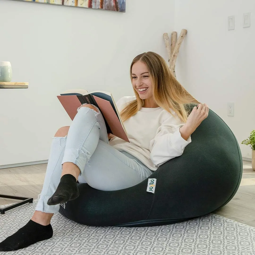 Yogibo Pod X Small Bean Bag Lounger Chair for Adults and Teens with Filling, Soft, Plush, Comfy, Sensory Lounge Beanbag, Washable Cover, Dark Gray