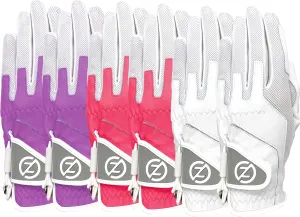 Zero Friction Women's Compression-Fit Synthetic Golf Glove - Universal Fit One Size (Pack of 6), Worn on Left Hand