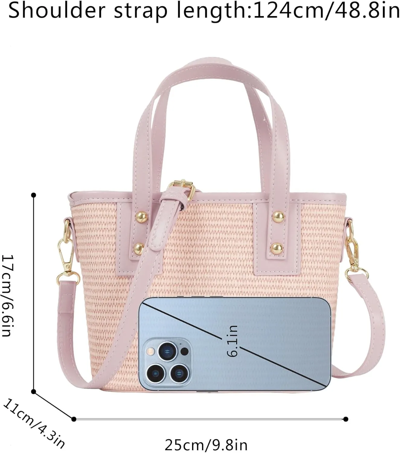 ZLM BAG US Women's Straw Top Handle Bag Handwoven Crochet Crossbody Shoulder Bag Summer Hobo Purse